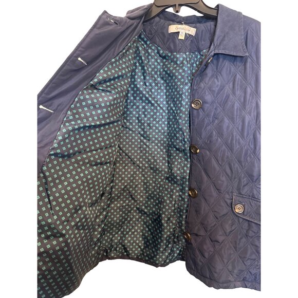 Croft & Barrow Womens Quilted Button-Up Jacket XL Navy Lightweight Polyester - Picture 5 of 8